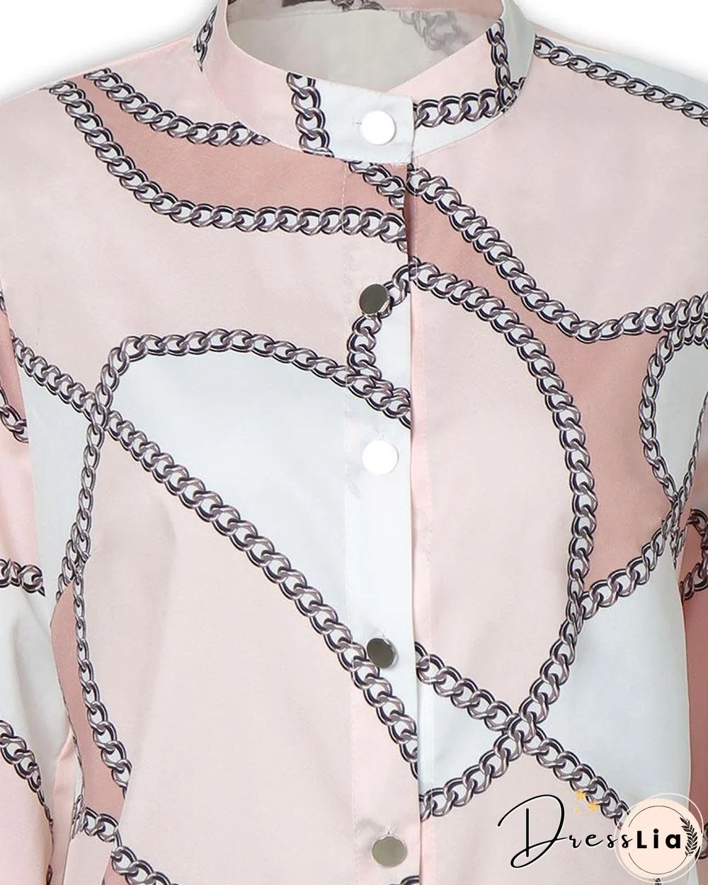 Chain Print Button Through Casual Shirt P10685