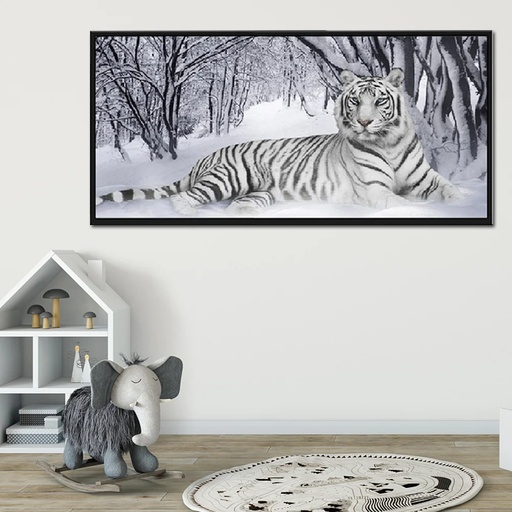 Diamond Painting - Full Square Drill - White Tiger(90*45cm)