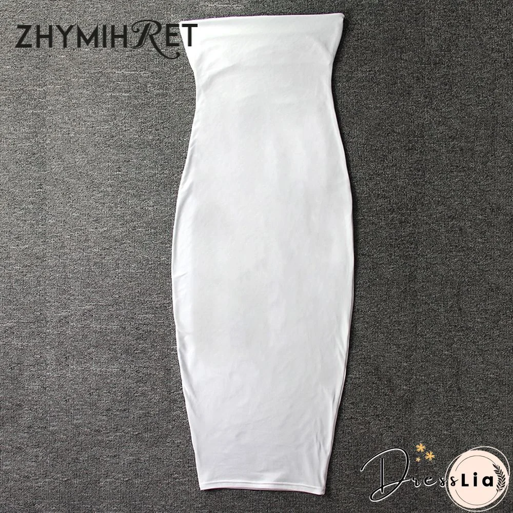 ZHYMIHRET Elegant Red Skinny Tube Dress Strapless Long Sexy Dress Backless Bandage Dress Party Night Off Shoulder Vestidos Femme