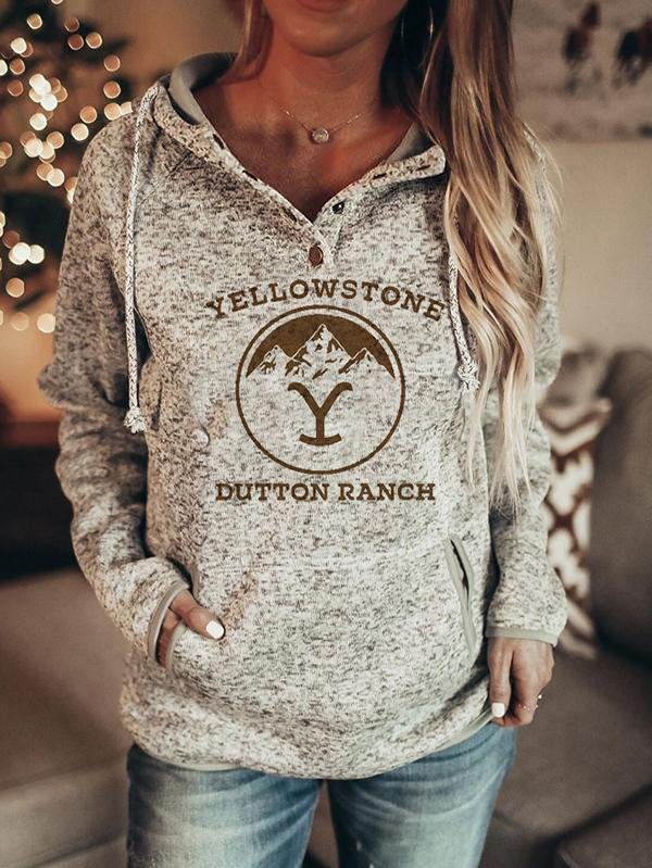 Womens YELLOWSTONE Apparel Hoodie Hemp Gray Women's Sweater