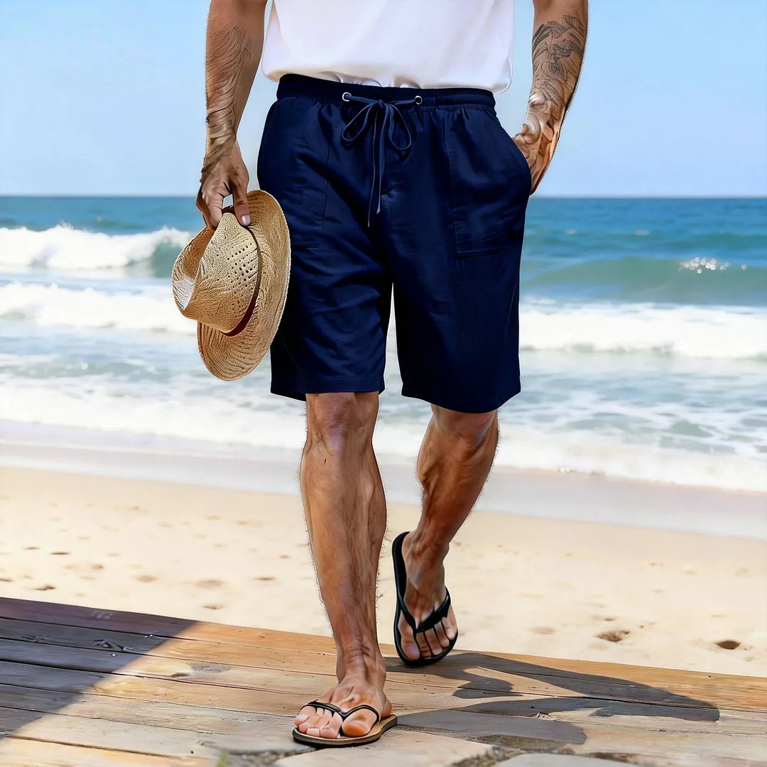 Men's Holiday Linen Beach Shorts-INSPIREUSE