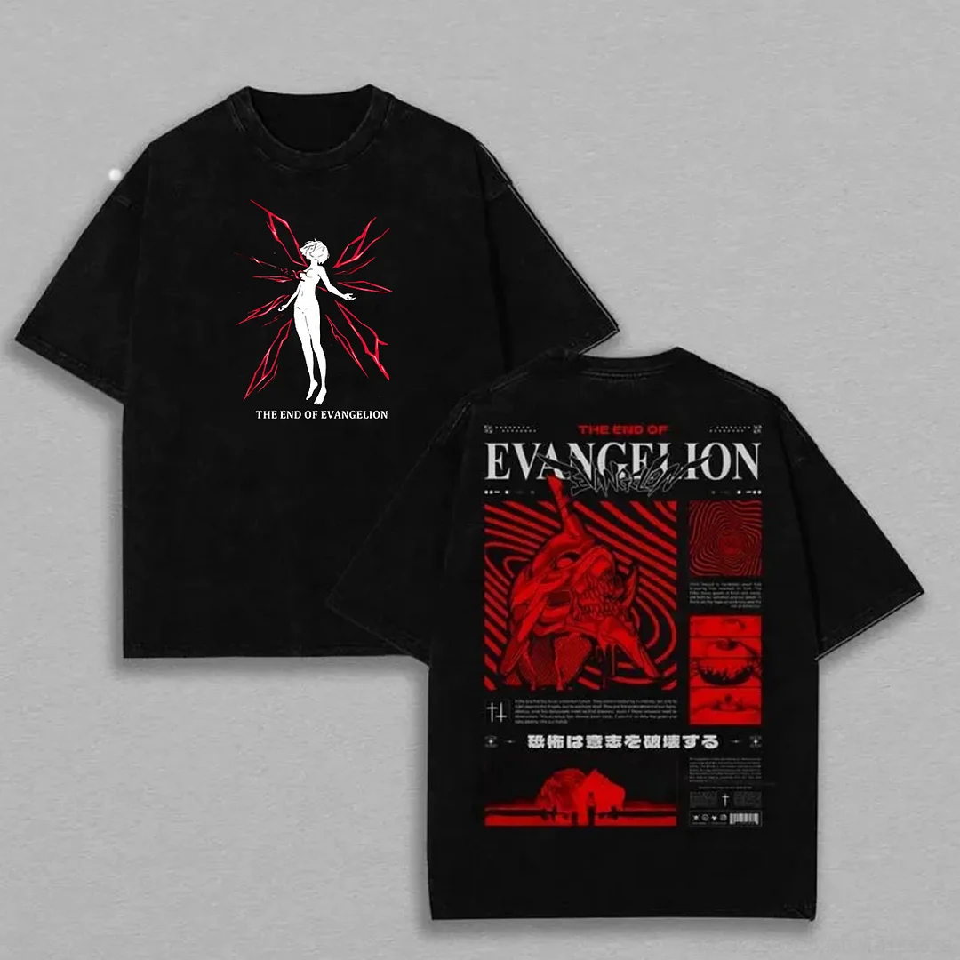 The End Of  Evangelion Printed Unisex Washed T-Shirt