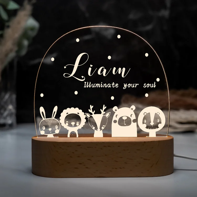 Personalized Night Light Custom Name LED Lamp Baby Gift for Kids