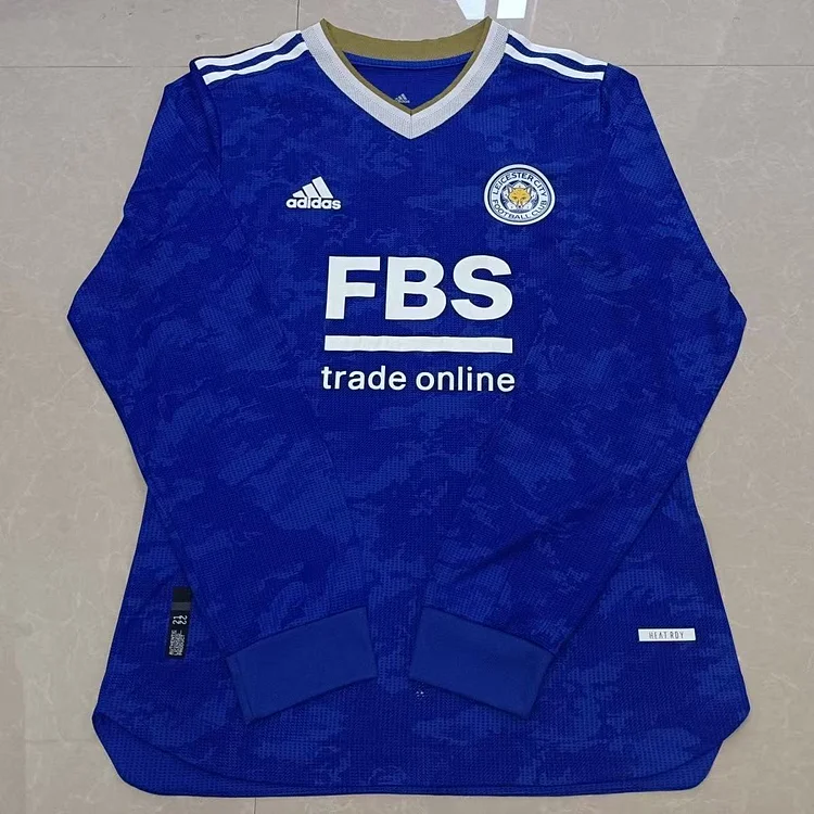 Player 2021-2022 Leicester City Home Long Sleeve Football Shirt