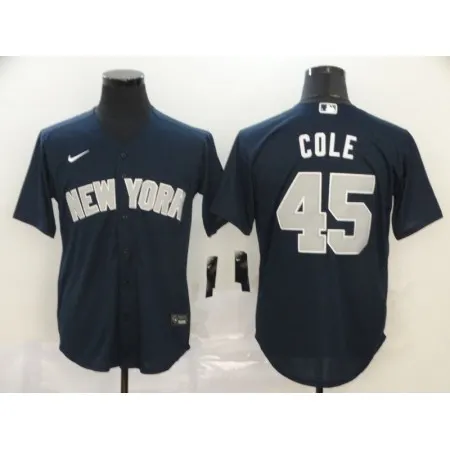 Men's New York Yankees #45 Gerrit Cole Navy Cool Base Stitched MLB Jersey