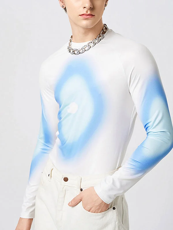 Aonga - Mens Ombre Print Raglan Sleeve T-Shirt J