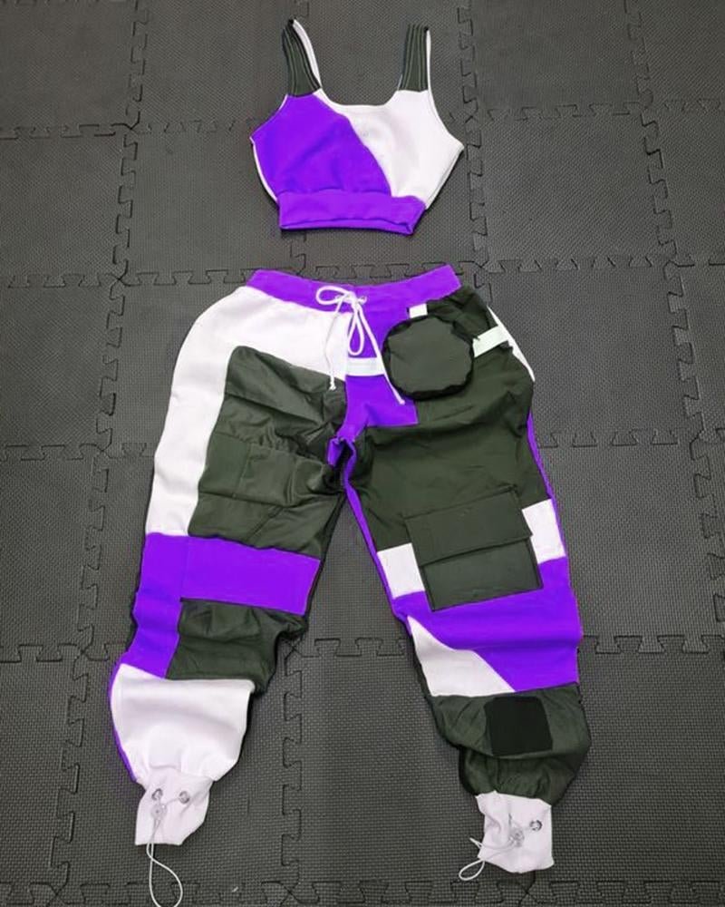 Women's Sporty Patchwork Printed Sets48
