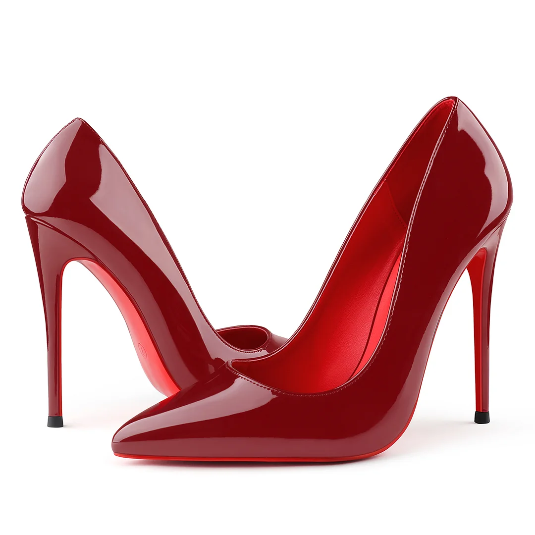 120/100mm Red Bottom Women's Party Wedding Heels Red Lining Patent Pumps-MERUMOTE