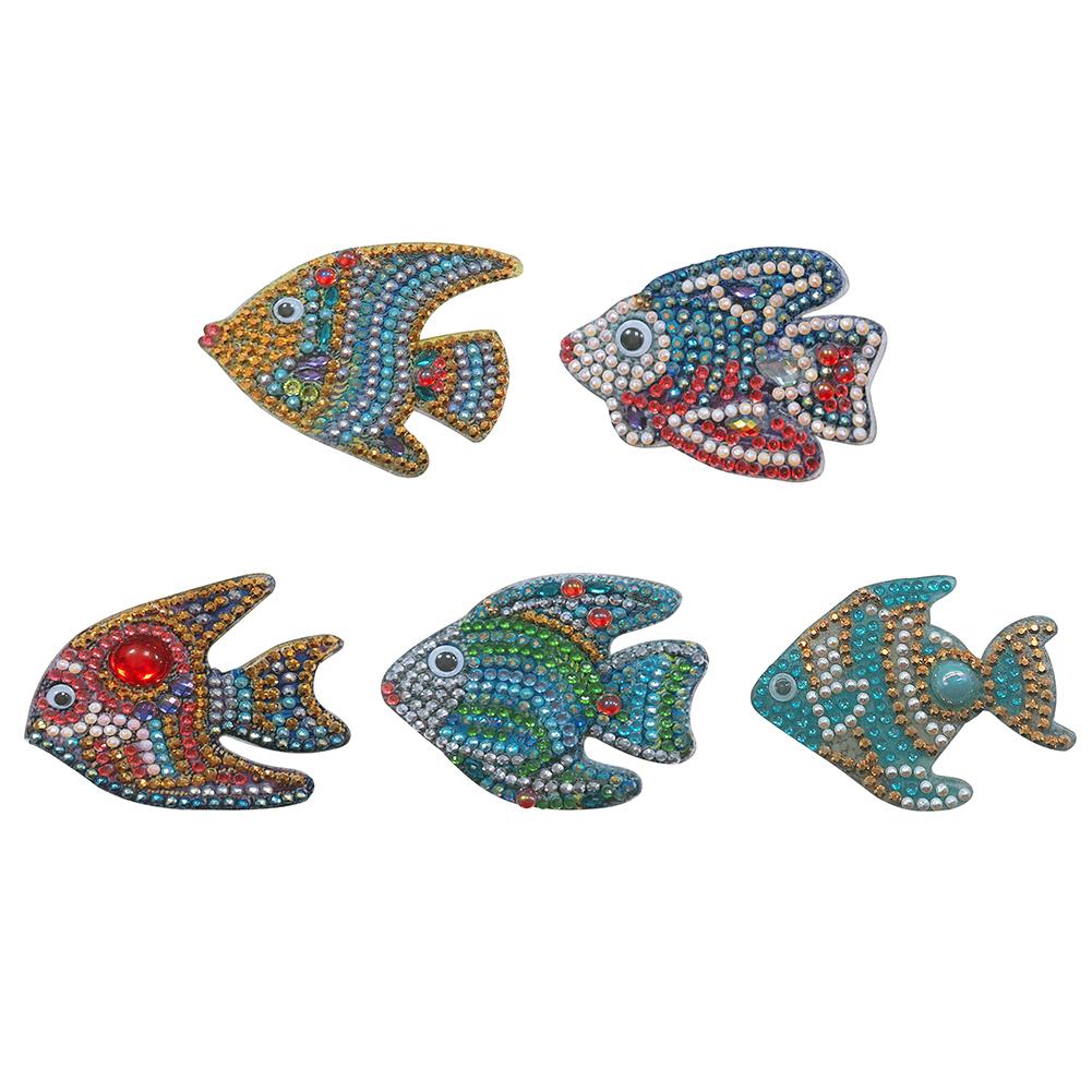 

5pcs Fish-DIY Creative Diamond Keychain, 501 Original