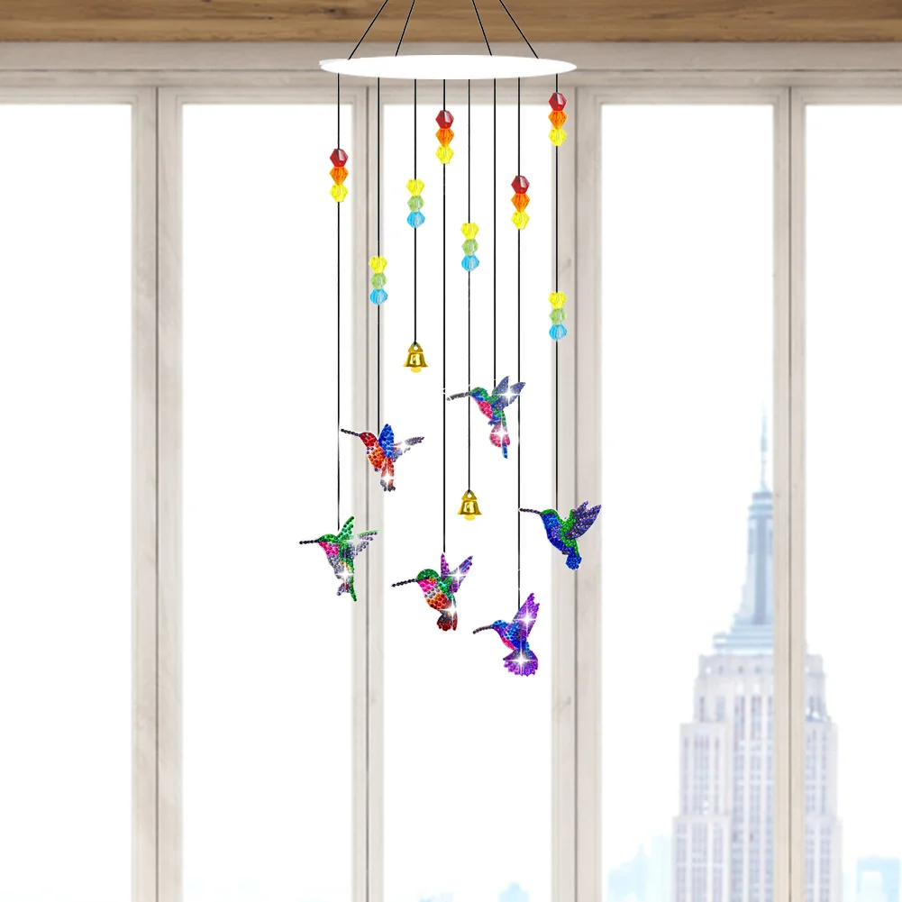 DIY Hummingbird Diamond Art Sun Catcher Butterfly DIY Crystal Wind Chime for Window