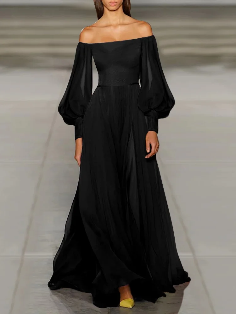 Temperament Fashion Sexy Chiffon Simple Evening Dresses