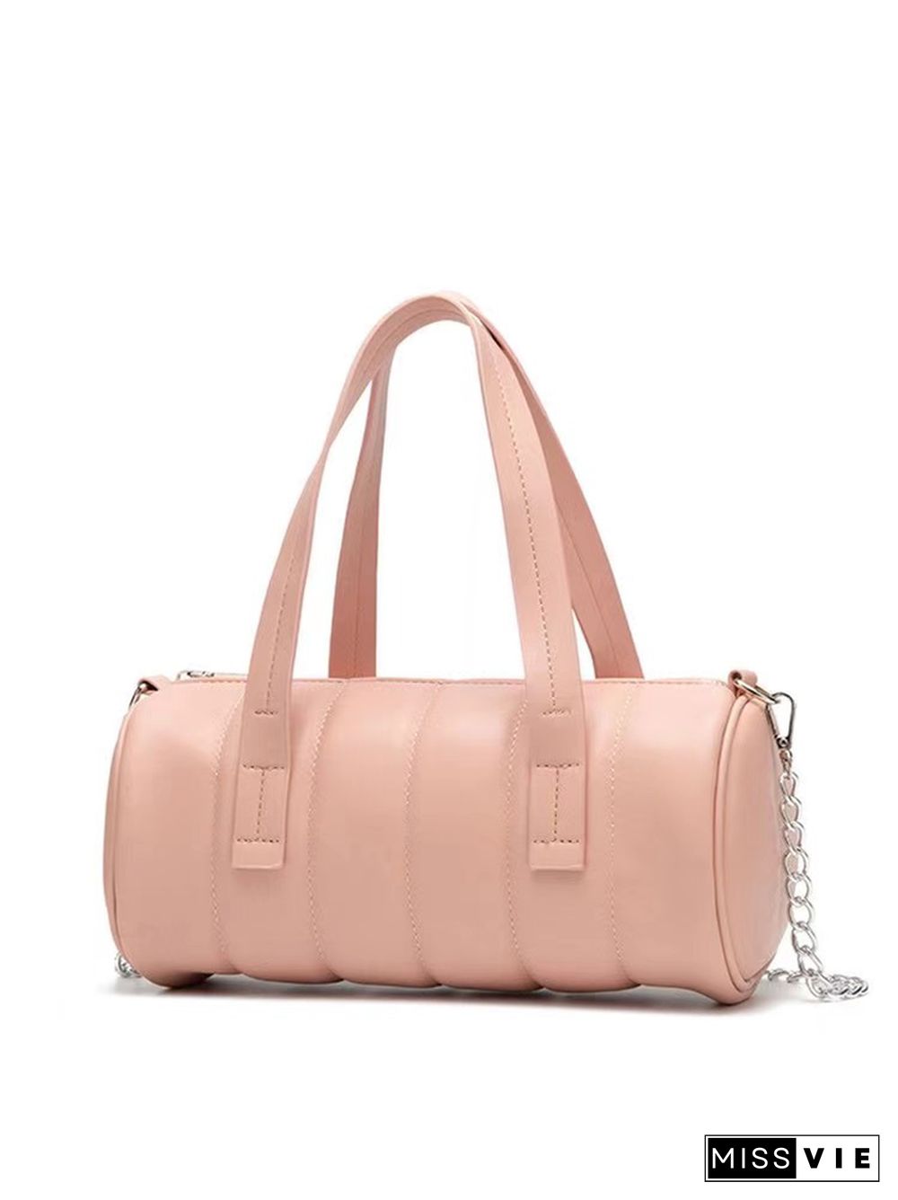 Daily Plain Cylindrical Chain Shoulder Bag