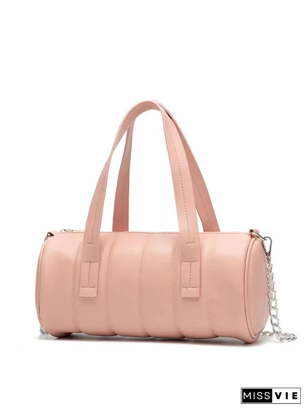 Daily Plain Cylindrical Chain Shoulder Bag