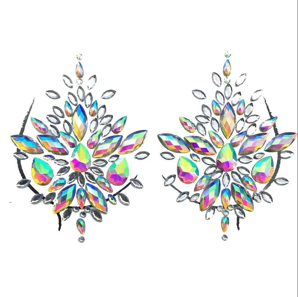 Masquerade Face Decoration DIY Jewelry Acrylic Rhinestone Festival Party Temporary Tattoo Fashion Face Stickers for Women