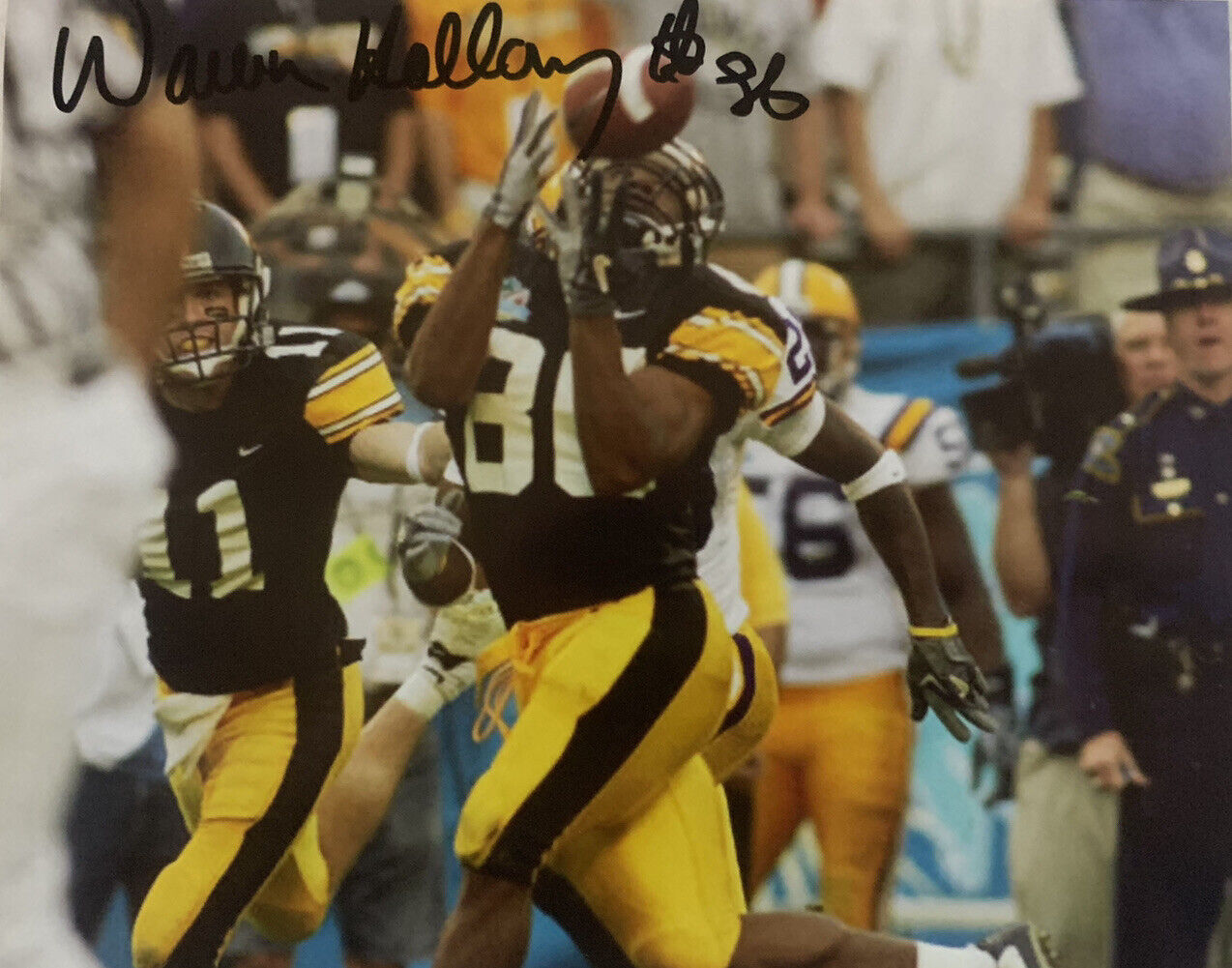 WARREN HOLLOWAY HAND SIGNED 8x10 Photo Poster painting IOWA HAWKEYES FOOTBALL WR AUTOGRAPH COA