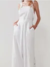 Empire Wide Leg Solid Color Jumpsuit