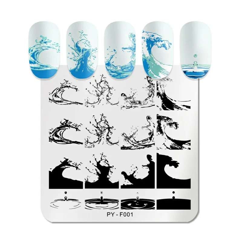 PICT YOU Rectangle Stamping Plates Rose Flower Series Image Design Stamp Stainless Steel Nail Art Design Template Tools J002-Nail Inspo