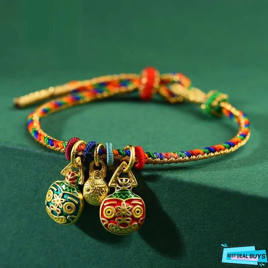 Gold Swallowing Beast Colorful Rope Bracelet Colorful Thread Blessing Wealthy Family Bracelet
