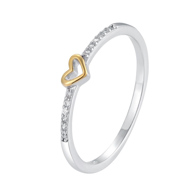 Sterling Silver Zircon Infinity Heart Shape Rings