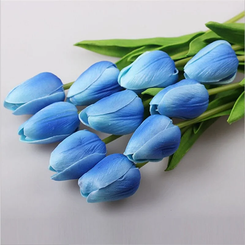 10pcs Beauty Real Touch Flowers Latex Tulips Flower Artificial Bouquet For Home Party Wedding Bridal Bouquet Fake Flower