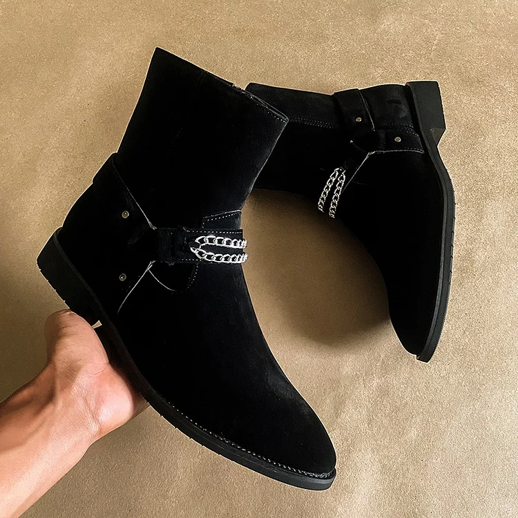 Kakacloud British Style Zipper Retro Leather Ankle Boots Men Chelsea Boot Casual Platform Shoes Man Spring Winter Slip on Handmade Boots