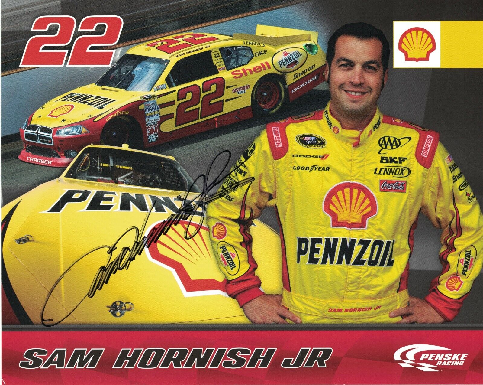 Sam Hornish Jr. Signed Autographed 8 x 10 Photo Poster painting NASCAR Racing Driver B