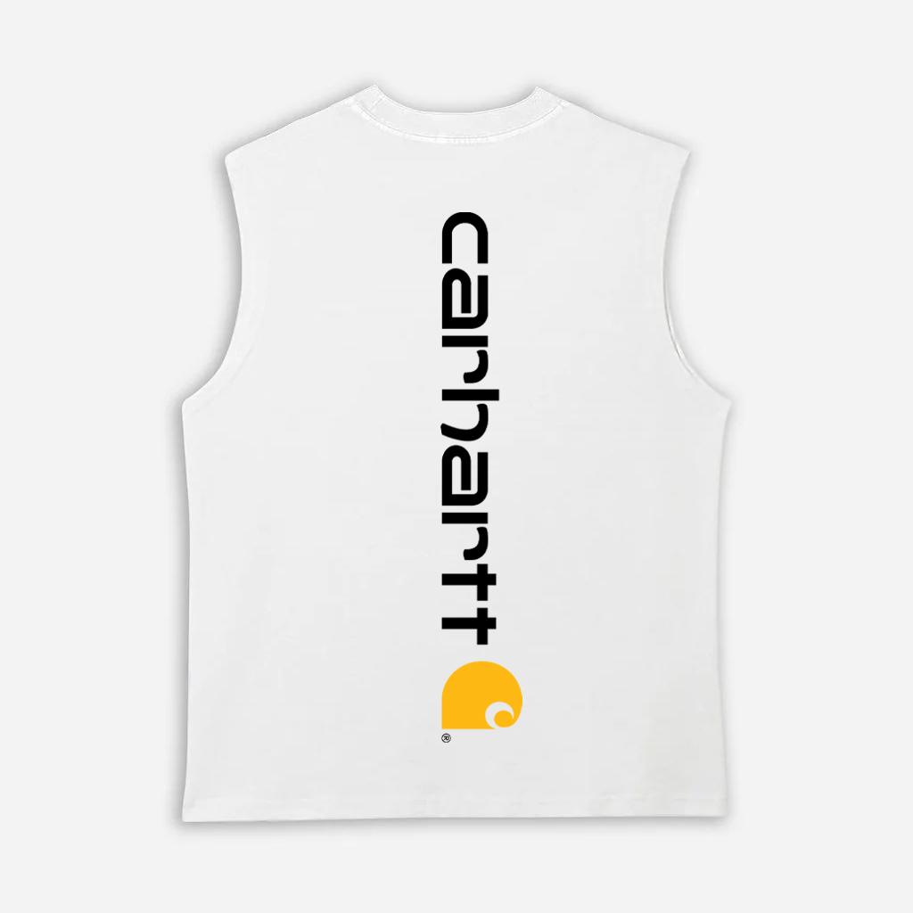 Men's Casual Beach Vertical Logo Print Tank Top / TECHWEAR CLUB / Techwear