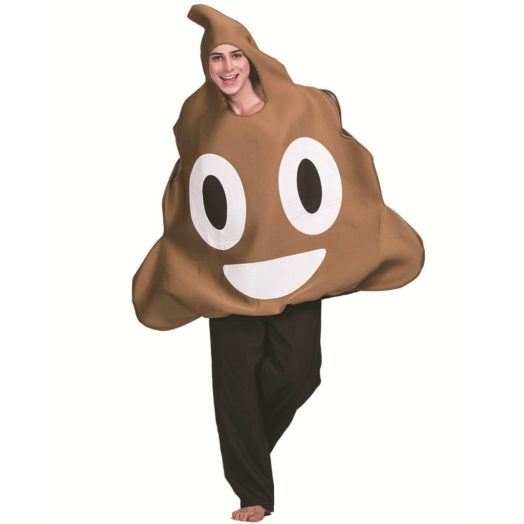 Adult Emoji Poop Funny Novelty Halloween Cosplay Costume-Pajamasbuy