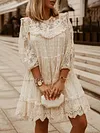 Gauze Three-Quarter Sleeves Mini Dress