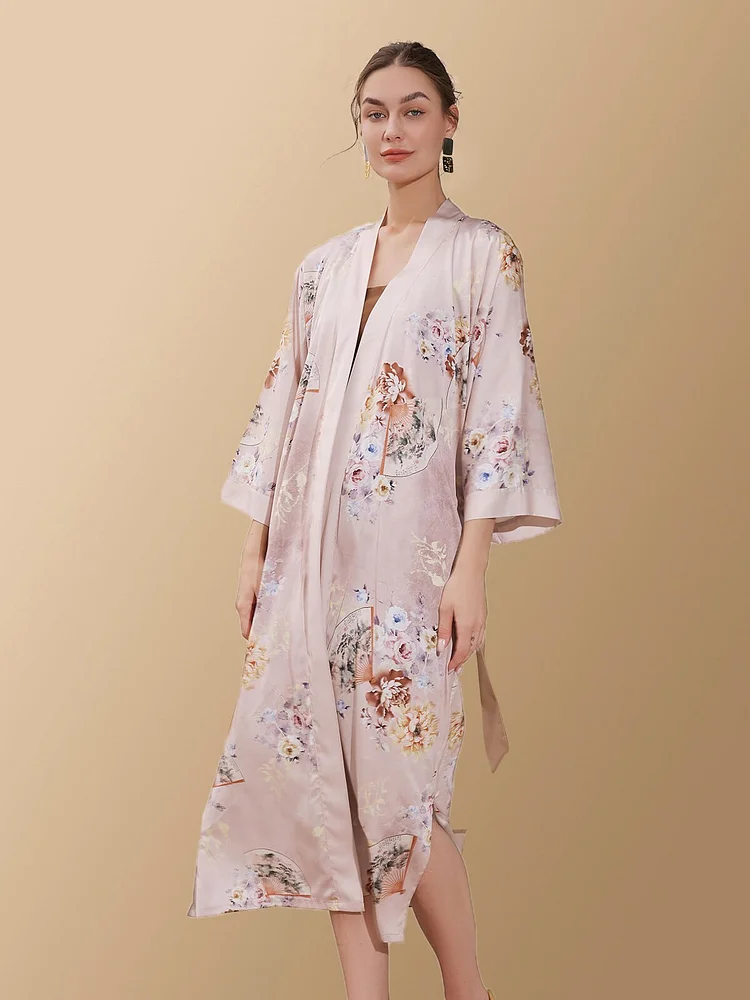 Folding Fan Kimono Robe