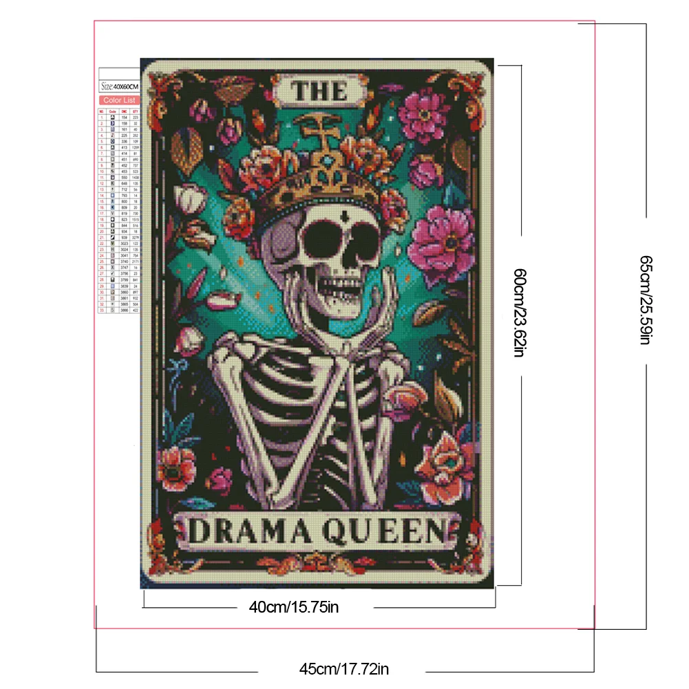Partial AB Diamond Painting - Full Round Drill - Queen Skeleton(Canvas|45*65cm)
