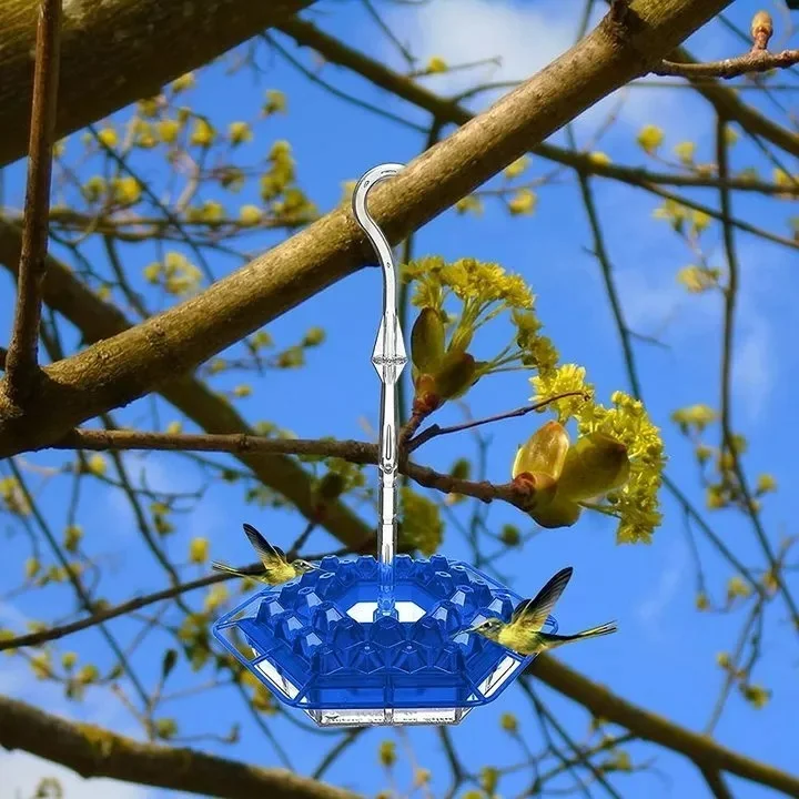 HUMMINGBIRD FEEDER WITH PERCH AND BUILT-IN ANT MOAT