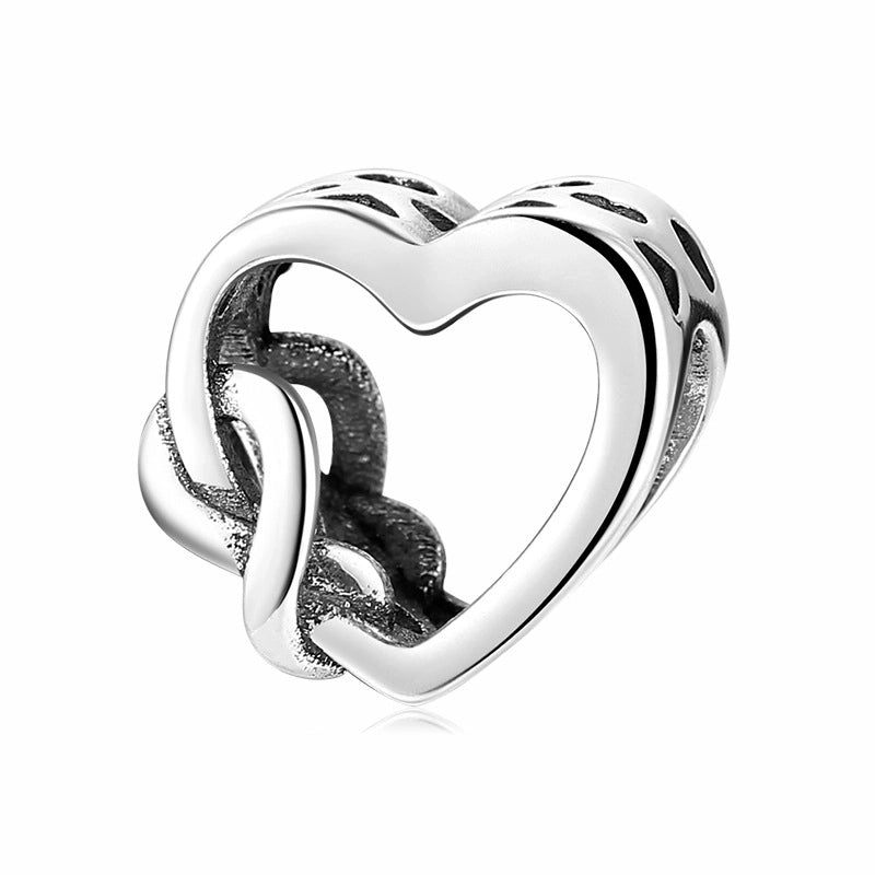 1 Piece 925 Sterling Silver Zircon Infinity Heart Shape Jewelry Accessories