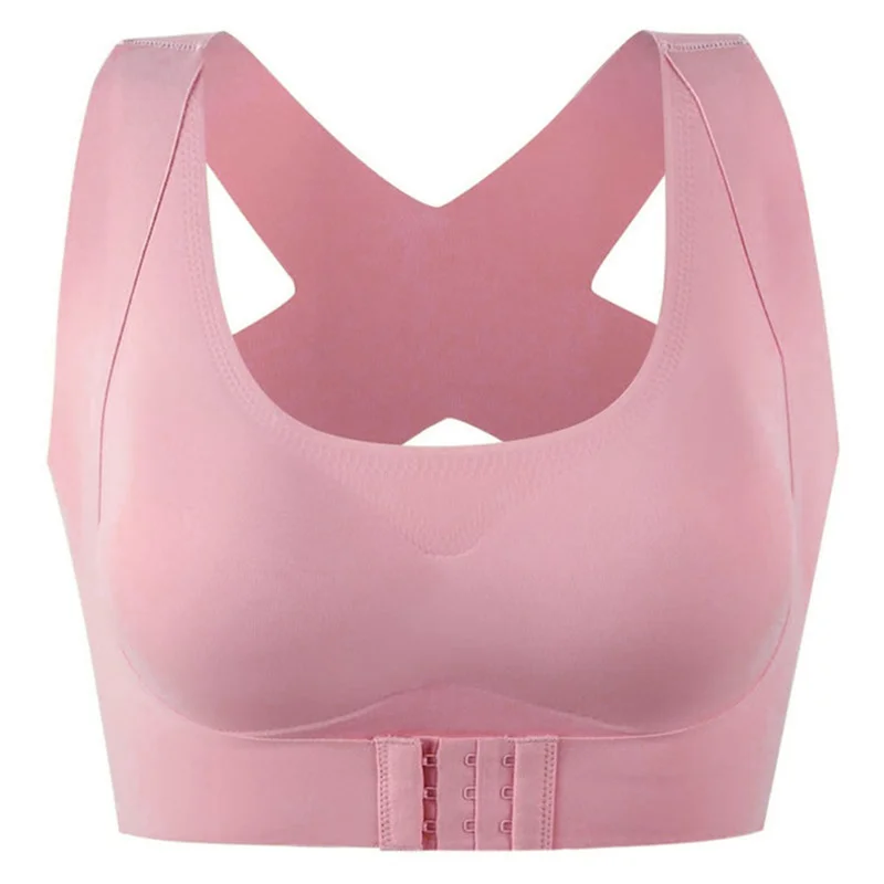 Billionm Front Closure Posture Corrector Bra Push Up Underwear Women Shockproof Back Support Active Bras Corset Bralette Top