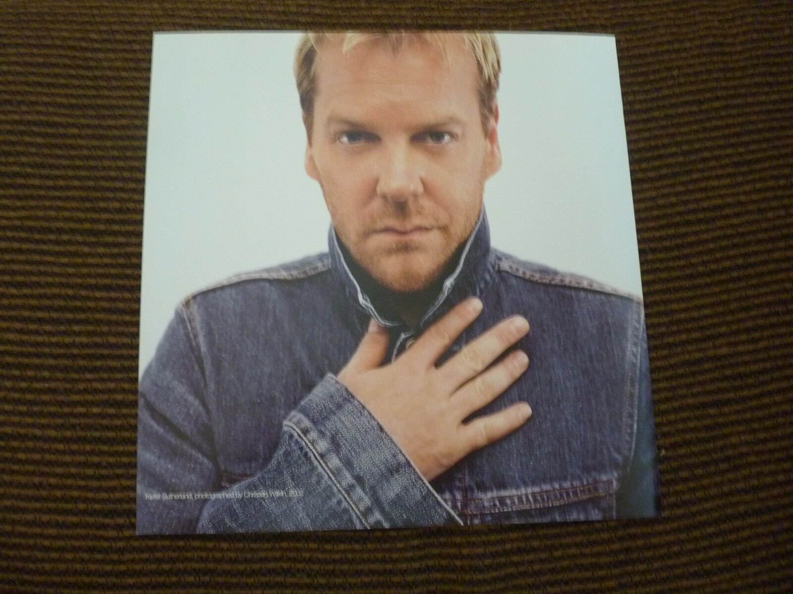 Single Page Keifer Sutherland Coffee Table Book Photo Poster painting