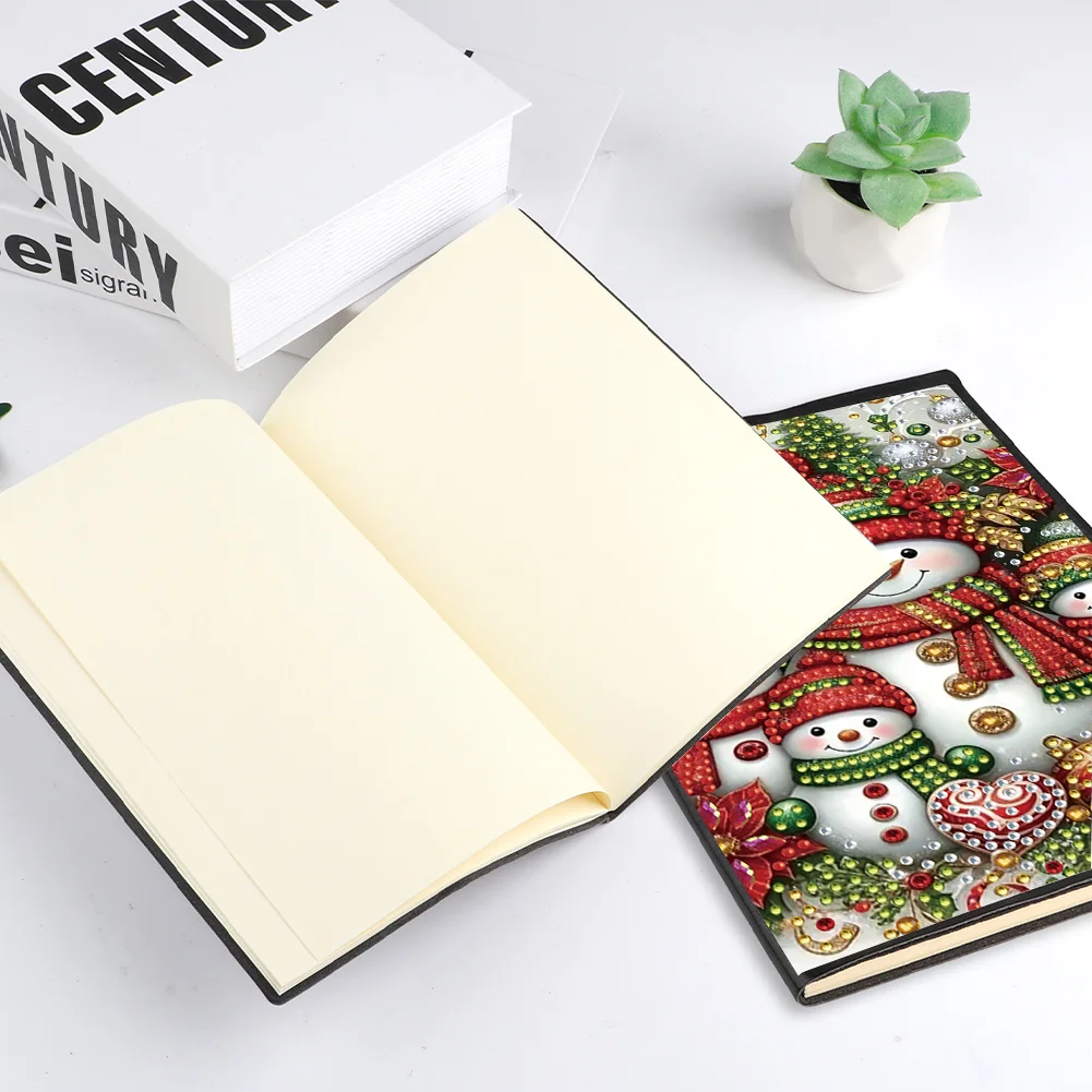 50-Page A5 Snowman Diamond Painting Notebook for Adult Holiday Birthday Gift