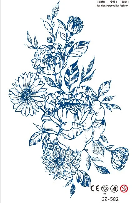 Temporary Waterproof Tattoos Stickers Creative Necklace Flower Juice Ink Lasting Girls Arm Neck Back Waist Buttocks Fake Tatoo