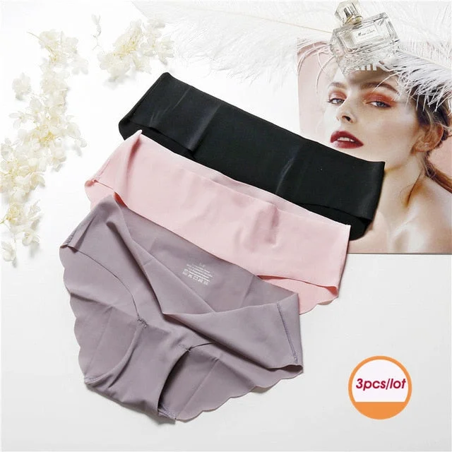 3PCS/Set Seamless Panties Set Underwear Women Female Intimates Fashion Girls Low-Rise Briefs 8Colors Lingerie 2019 Drop Shipping