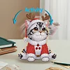 Xmas Acrylic Shaking Head 5D DIY Diamond Art Tabletop Decoration (Christmas Cat)