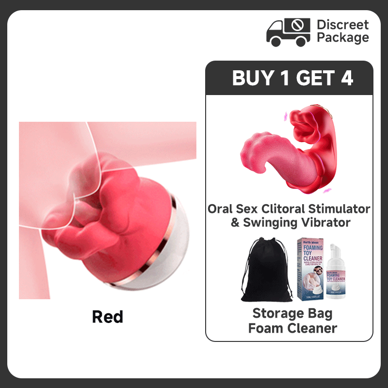 Suction Tongue Licking Swinging Clitoral Vibrator Oral Sex Toy