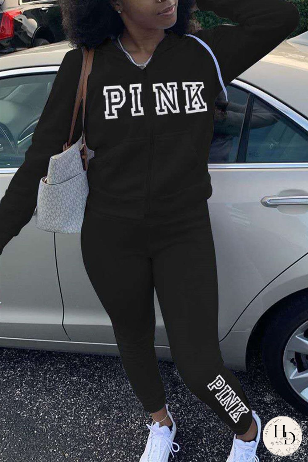 Red Fashion Casual Long Sleeve Hooded Collar Regular Sleeve Regular Letter Embroidery Two Pieces