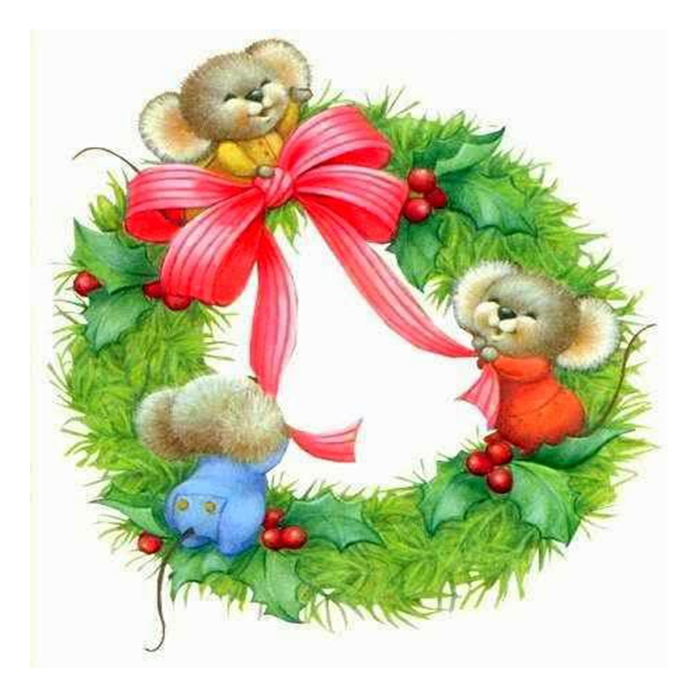 

Christmas Wreath - Round Drill Diamond Painting - 40*40CM, 501 Original