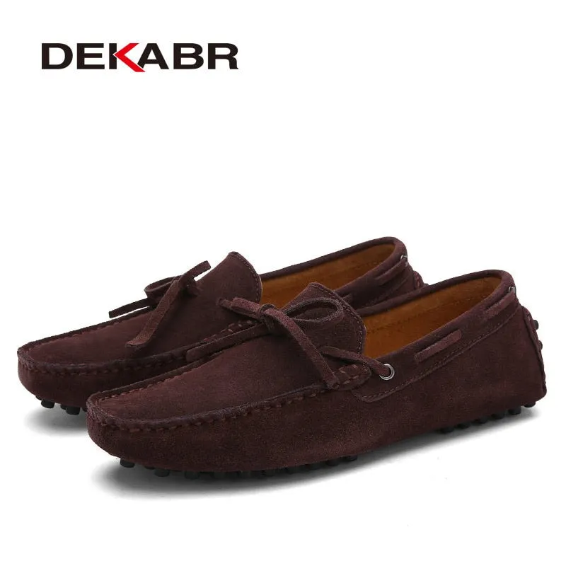 DEKABR Plus Size 35~49 Men's Casual Shoes Genuine Leather Flats Driving Loafers Footwear Soft Moccasins For Men Zapatos Hombre