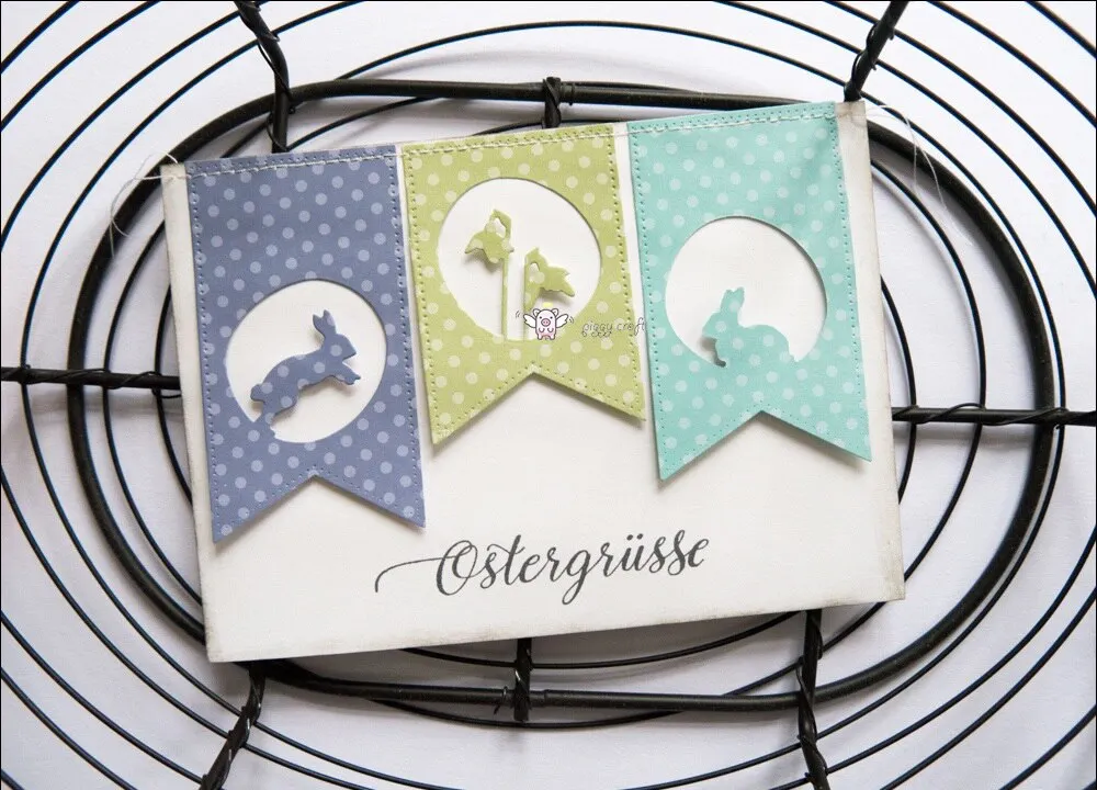 Piggy Craft metal cutting dies cut die mold 3Pcs Flower rabbit circle Scrapbook paper craft knife mould blade punch stencils die