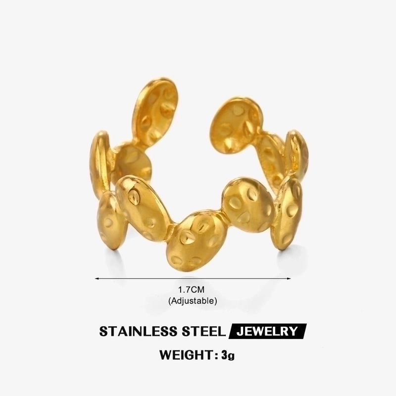 304 Stainless Steel 18K Gold Plated IG Style Plating Heart Shape Butterfly Open Rings