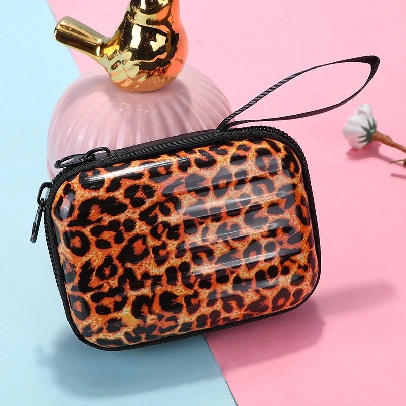 Women’s Leopard Tinplate Paint Finish Zipper Coin Purses