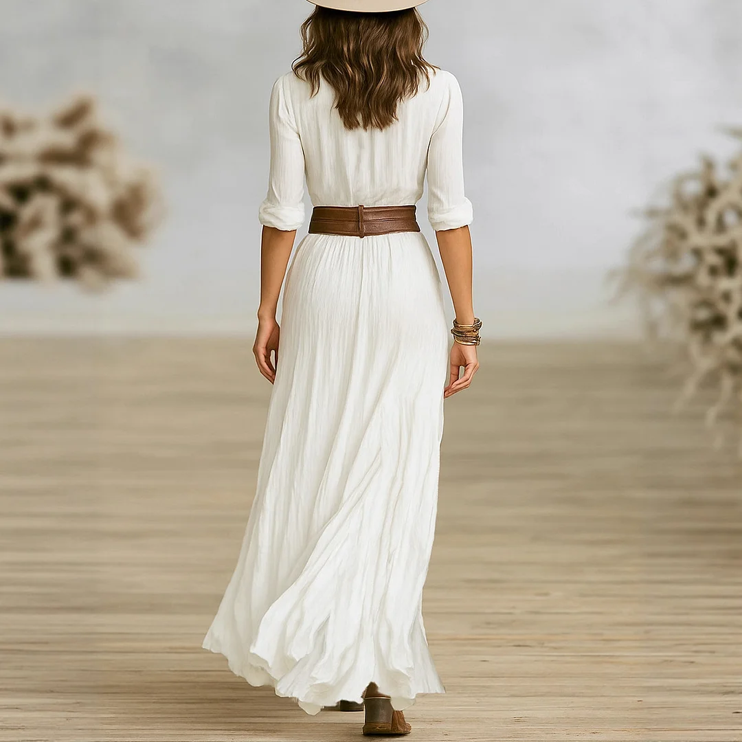 Athvotar Athvotar Elegant Casual Bohemia Spring And Autumn Long Sleeve Dress