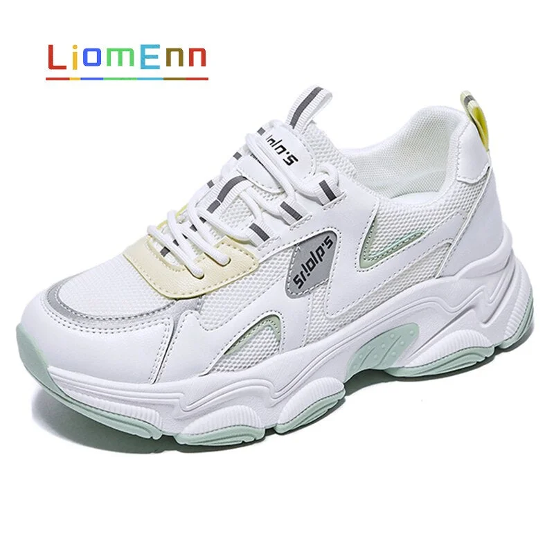 2021 Fashion Chunky Women's Platform Sneakers Women Shoes Korean Casual Sport Shoes White Vulcanized Tennis Female Basket Femme