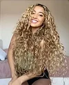 Brazilian Virgin Long Curly Wavy Lace Front Wigs