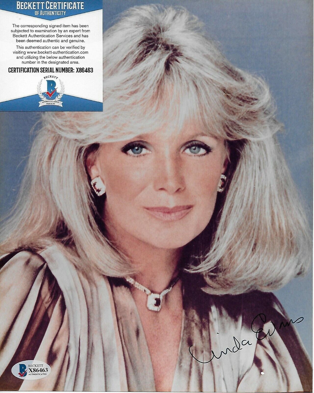 Linda Evans Dynasty Original Autographed 8x10 Photo Poster painting w/Beckett COA #2